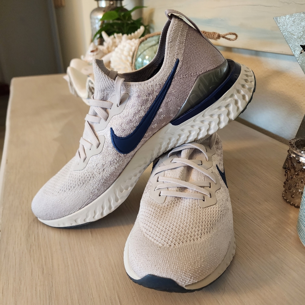 Nike Epic React Flyknit 2 Vast Grey Coastal Blue BQ8928-015 Mens size 10.5